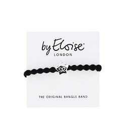 By Eloise London Silver Diamanté Star Black