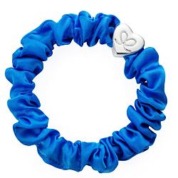 By Eloise London Silver Heart Silk Scrunchie
