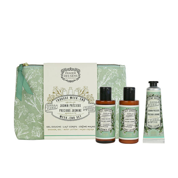 Panier des Sens Precious Jasmine SG 70 ml + BL 70 ml + krém na ruce 30 ml + kosmetická taška W