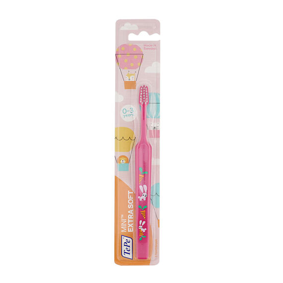 TePe Mini Extra Soft dětský zubní kartáček tmavě růžový