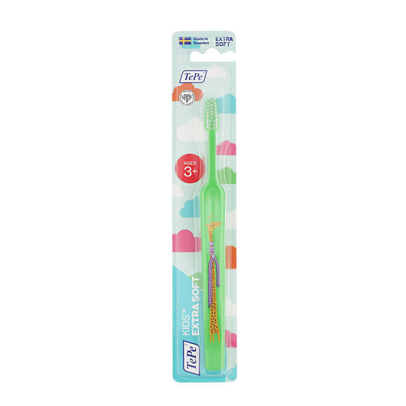 TePe Kids Extra Soft dětský zubní kartáček zelený