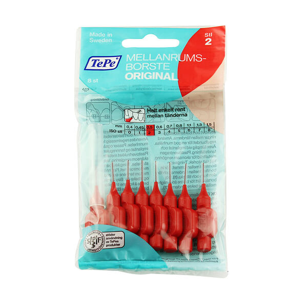 TePe Original mezizubní kartáčky 2 červené (0,5 mm) 8 ks