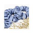 MURU saténová scrunchie gumička - modro-šedá matná