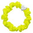 By Eloise London Silver Heart Silk Scrunchie - Lemon Yellow
