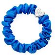 By Eloise London Silver Heart Silk Scrunchie - Royal Blue